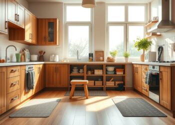 Kindersichere Küche mit Sicherheitsvorkehrungen