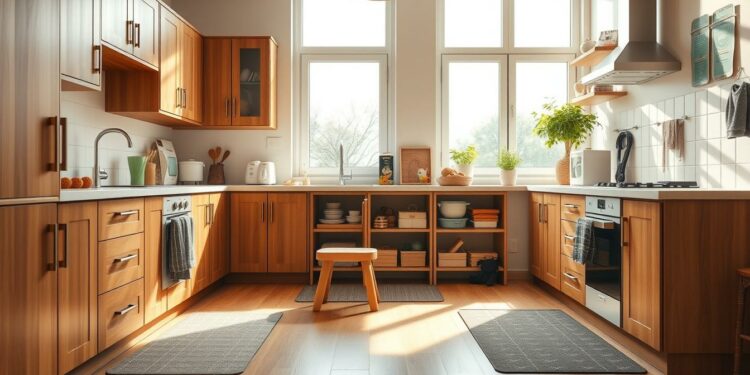 Kindersichere Küche mit Sicherheitsvorkehrungen