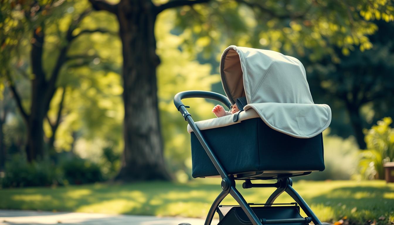 kinderwagen mit geräumigem korb