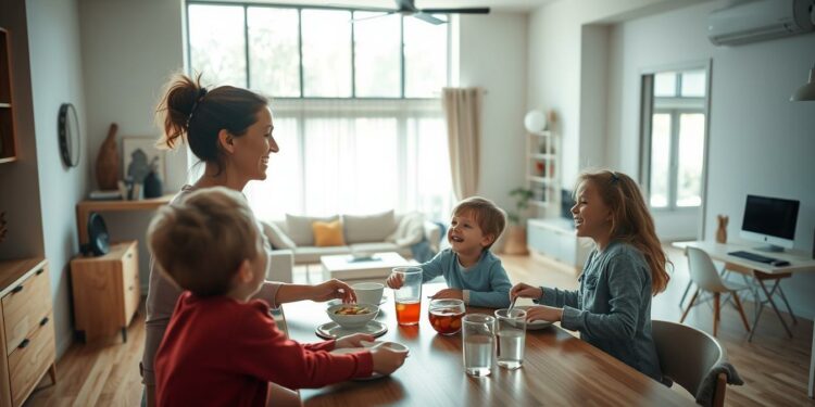 moderne Familien im Alltag