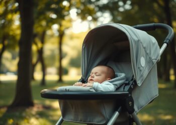 neugeborenes baby im kinderwagen